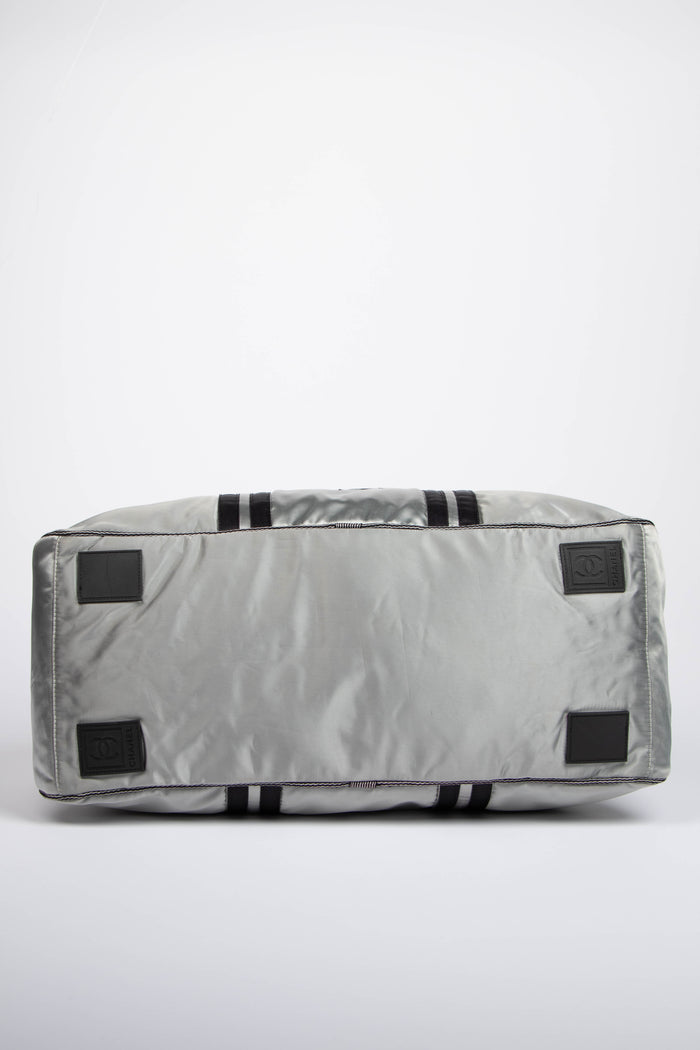 2000s Chanel Sports Line Silver Duffle Bag
