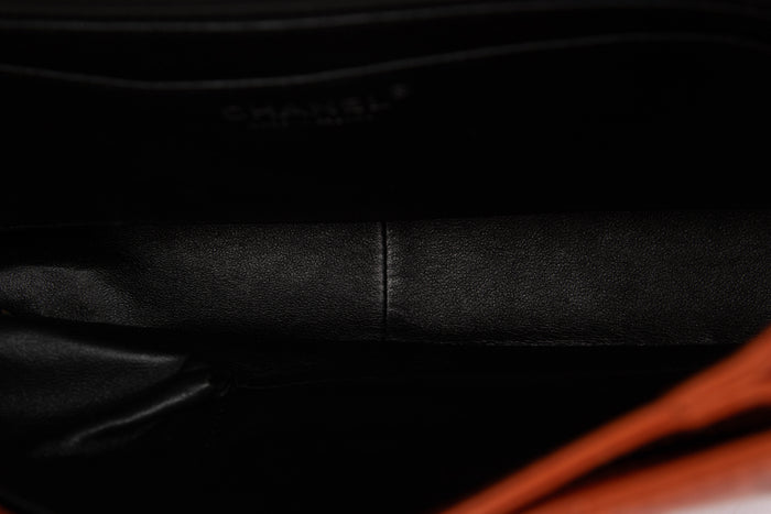 2010s Chanel Orange Leather Prestige Shoulder Bag