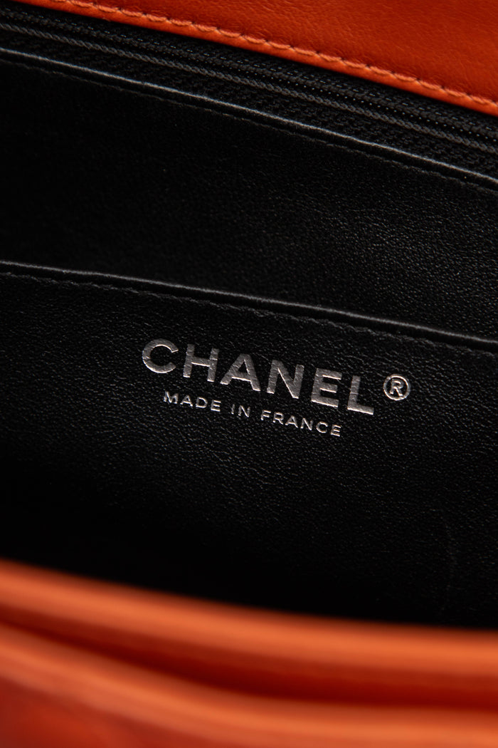 2010s Chanel Orange Leather Prestige Shoulder Bag