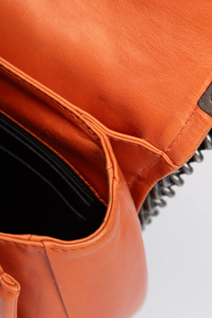 2010s Chanel Orange Leather Prestige Shoulder Bag
