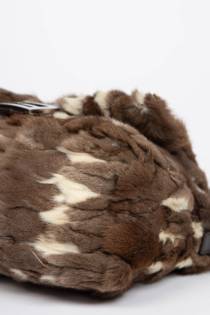 2000s Fendi Brown Fur Mamma Baguette Shoulder Bag