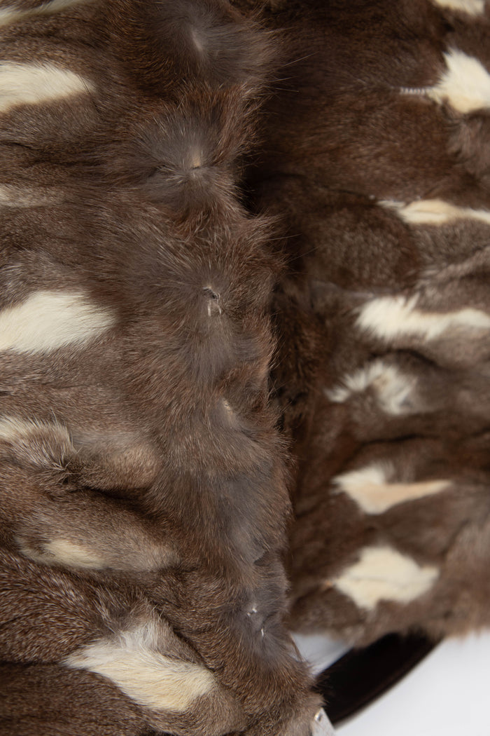 2000s Fendi Brown Fur Mamma Baguette Shoulder Bag