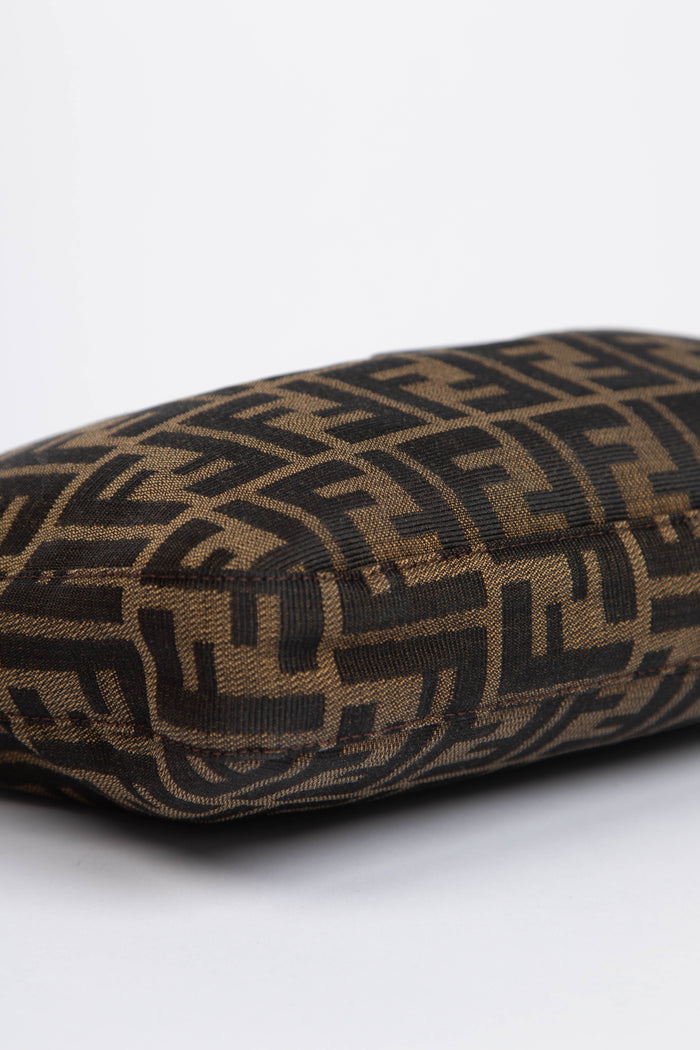 90s Fendi Zucca Canvas Shoulder Bag SHW