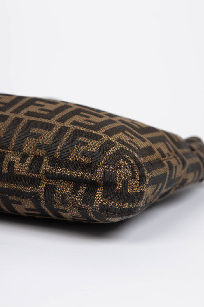 90s Fendi Zucca Canvas Shoulder Bag SHW
