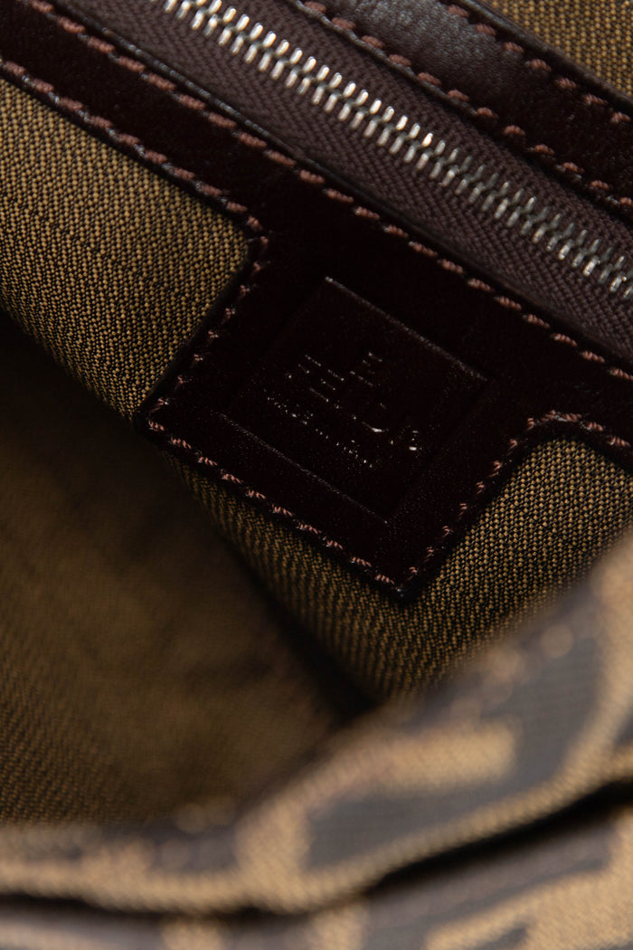 90s Fendi Zucca Canvas Shoulder Bag SHW