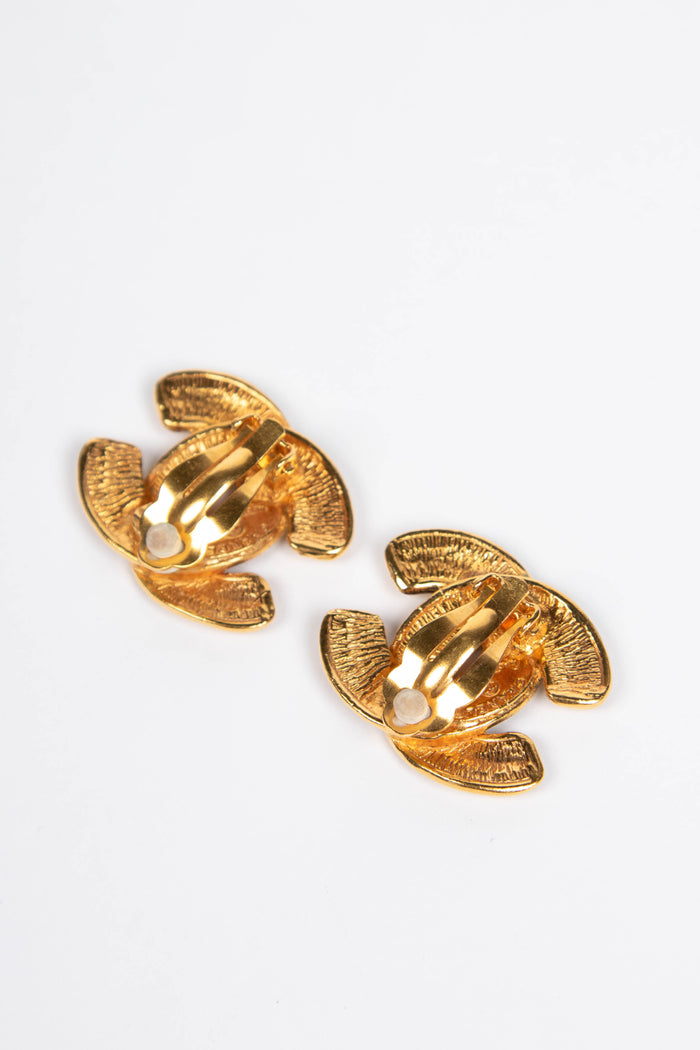 Vintage Chanel Gold CC Earrings