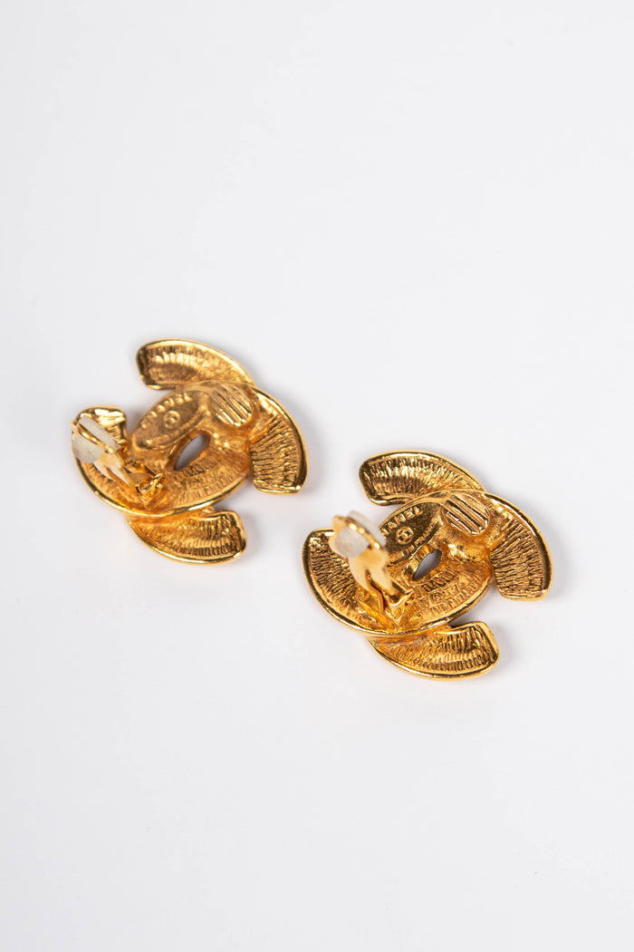 Vintage Chanel Gold CC Earrings