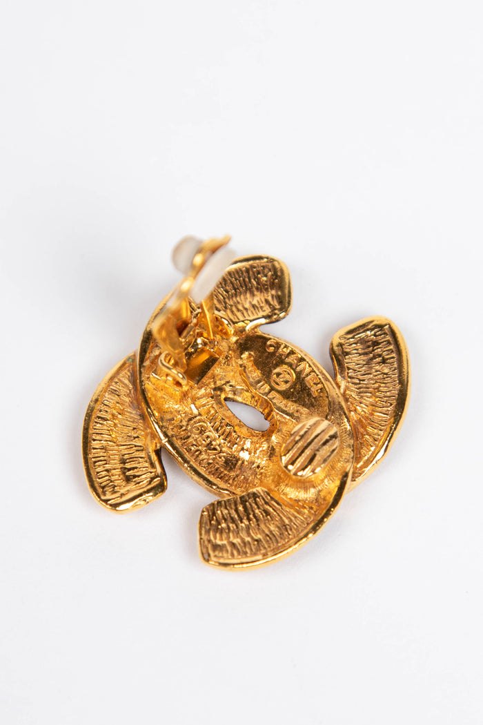Vintage Chanel Gold CC Earrings