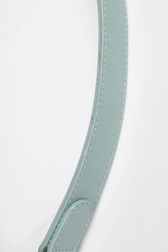 Vintage Christian Dior Green Mock Lizard Double Saddle Shoulder Bag