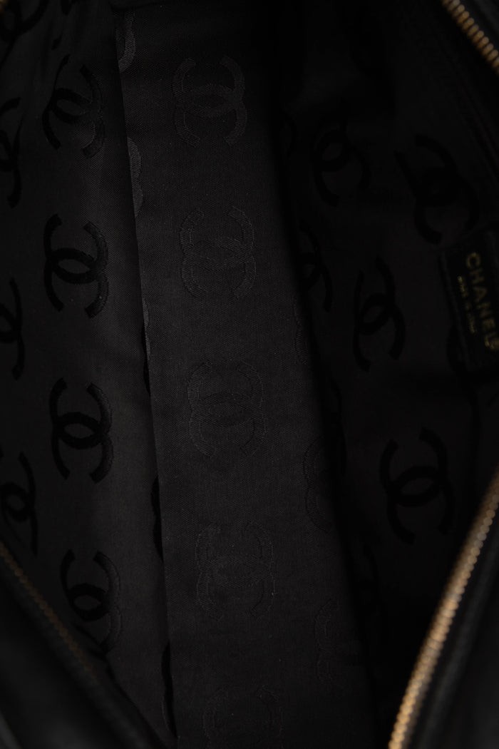 2000s Chanel Black Leather Wild Stitch Tote Bag
