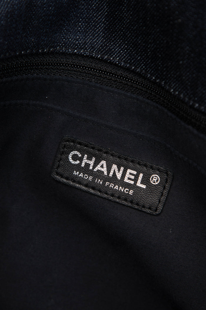 2016 Chanel No.5 Perfume Bottle Stitched Denim Jumbo Single Flap Bag