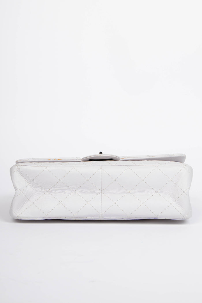 2000s Chanel Off- White Aged Calfskin Large Re-Issue 2.55 Flap Bag