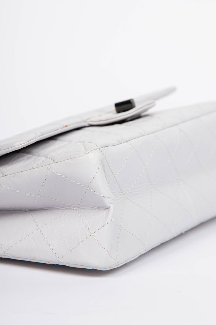 2000s Chanel Off- White Aged Calfskin Large Re-Issue 2.55 Flap Bag