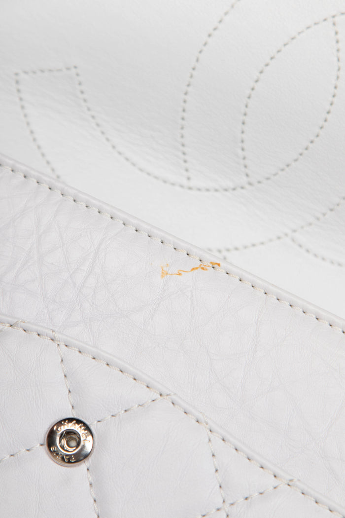 2000s Chanel Off- White Aged Calfskin Large Re-Issue 2.55 Flap Bag