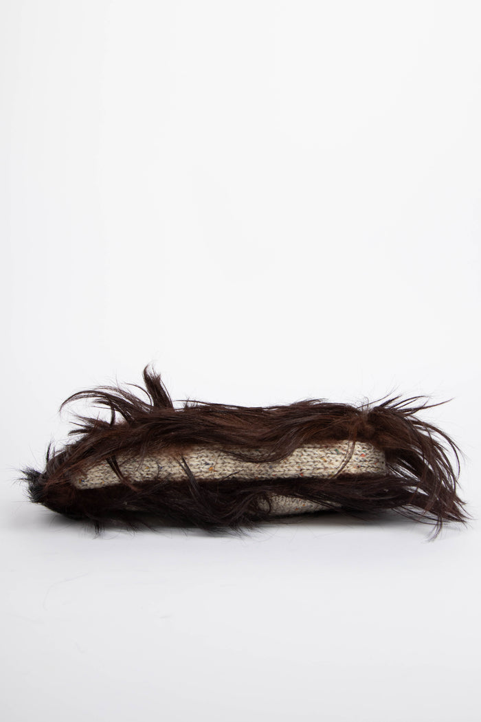 RARE Fendi Knitted & Fur Baguette Shoulder Bag