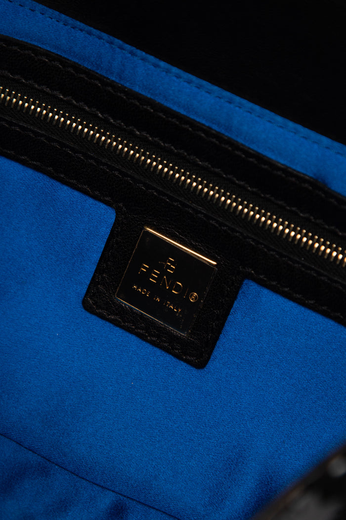 RARE Vintage Fendi Black Sequin Baguette Shoulder Bag
