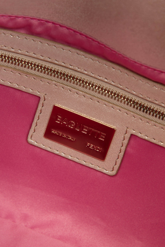 RARE Fendi Champagne Leather Baguette Shoulder Bag