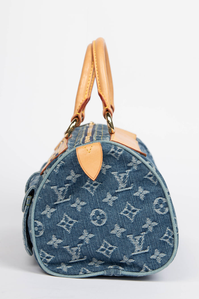 Vintage Louis Vuitton Blue Denim Neo Speedy Bag