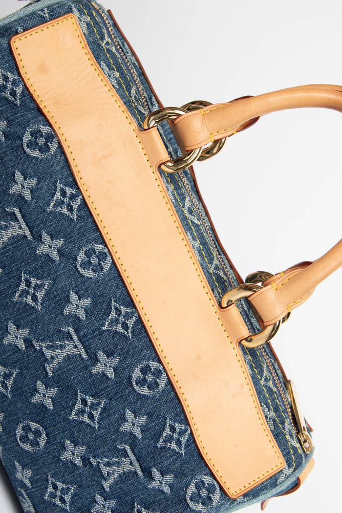 Vintage Louis Vuitton Blue Denim Neo Speedy Bag
