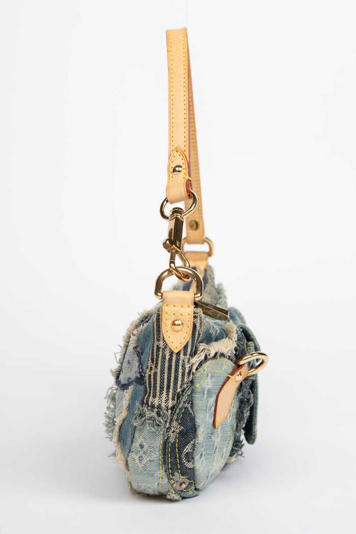 RARE 2000s Louis Vuitton Denim Patchwork Shoulder Bag
