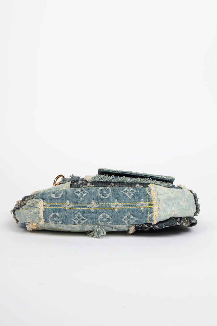 RARE 2000s Louis Vuitton Denim Patchwork Shoulder Bag