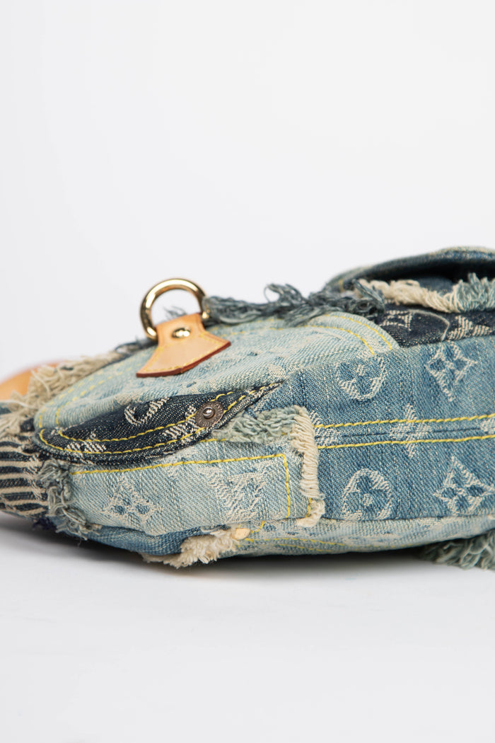 RARE 2000s Louis Vuitton Denim Patchwork Shoulder Bag