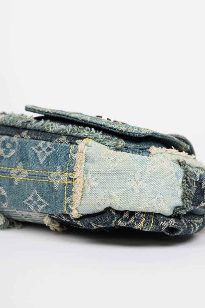 RARE 2000s Louis Vuitton Denim Patchwork Shoulder Bag