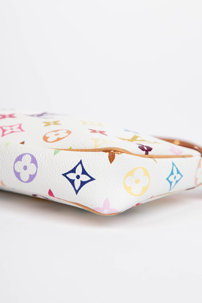 RARE Louis Vuitton x Takashi Murakami White Multicolour Pochette Accessoires