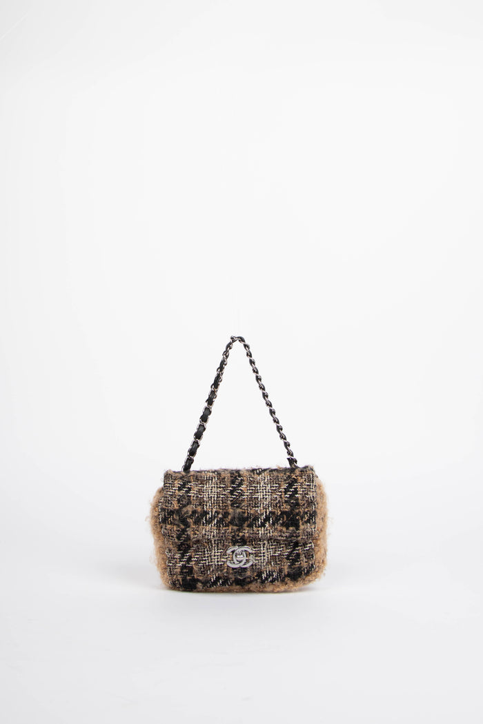 2000s Chanel Tweed Mini Square Flap Shoulder Bag