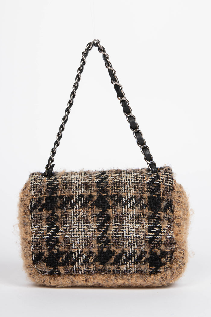 2000s Chanel Tweed Mini Square Flap Shoulder Bag