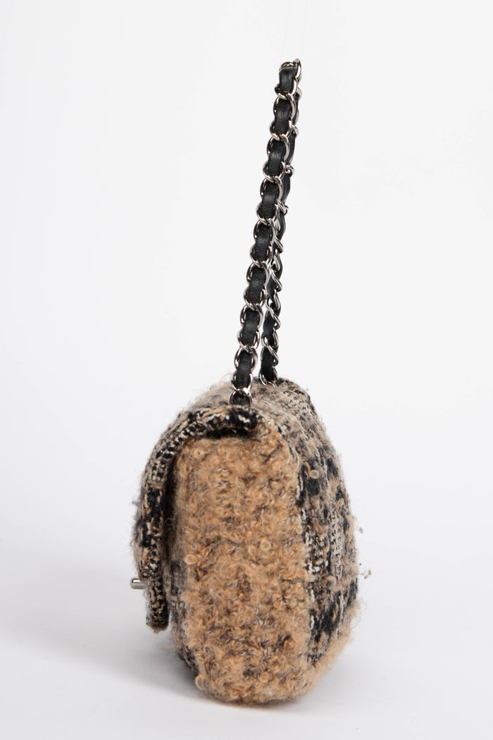 2000s Chanel Tweed Mini Square Flap Shoulder Bag