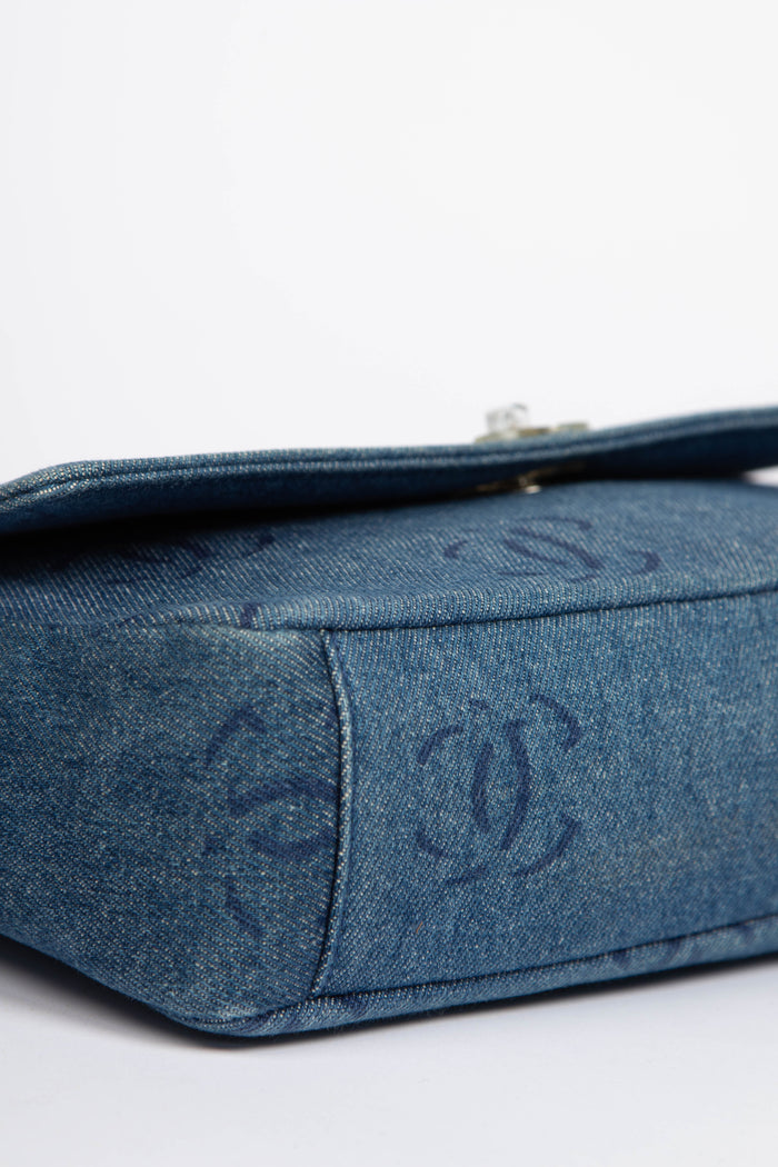2000s Chanel Denim CC Single Flap Shoulder Bag