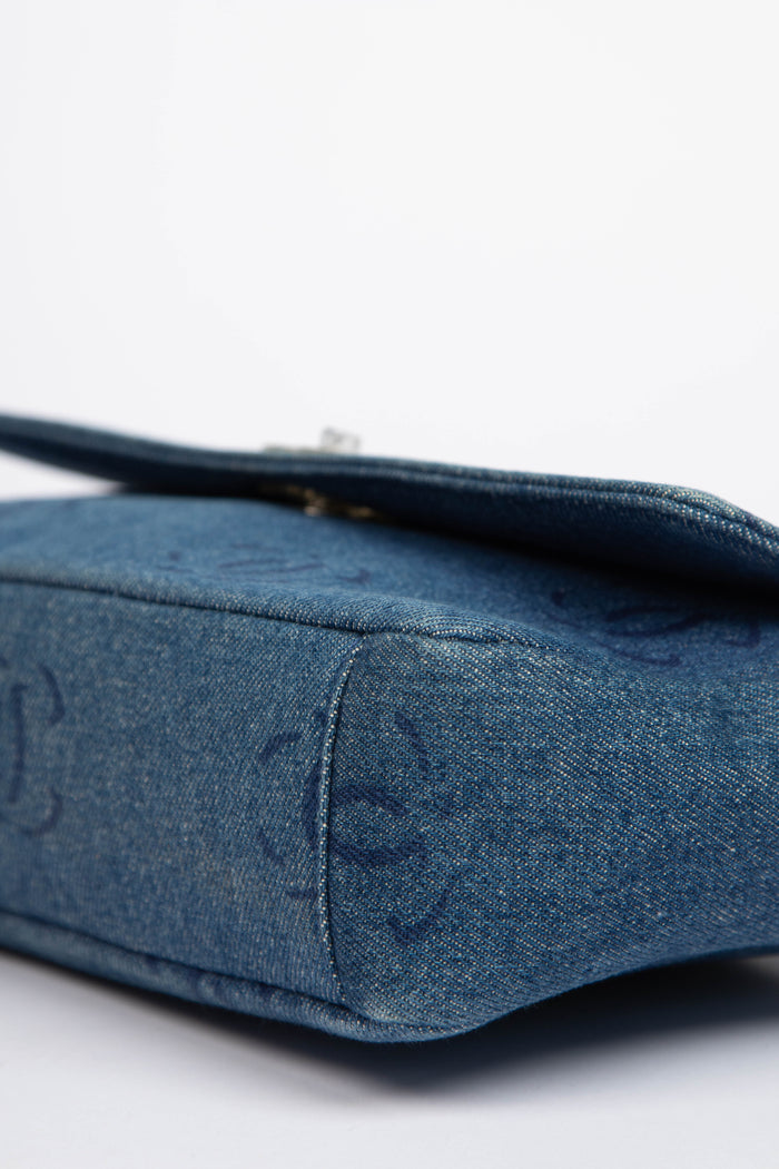 2000s Chanel Denim CC Single Flap Shoulder Bag