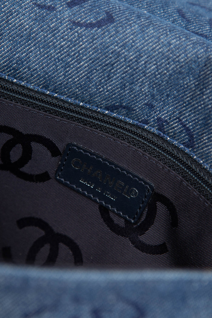 2000s Chanel Denim CC Single Flap Shoulder Bag