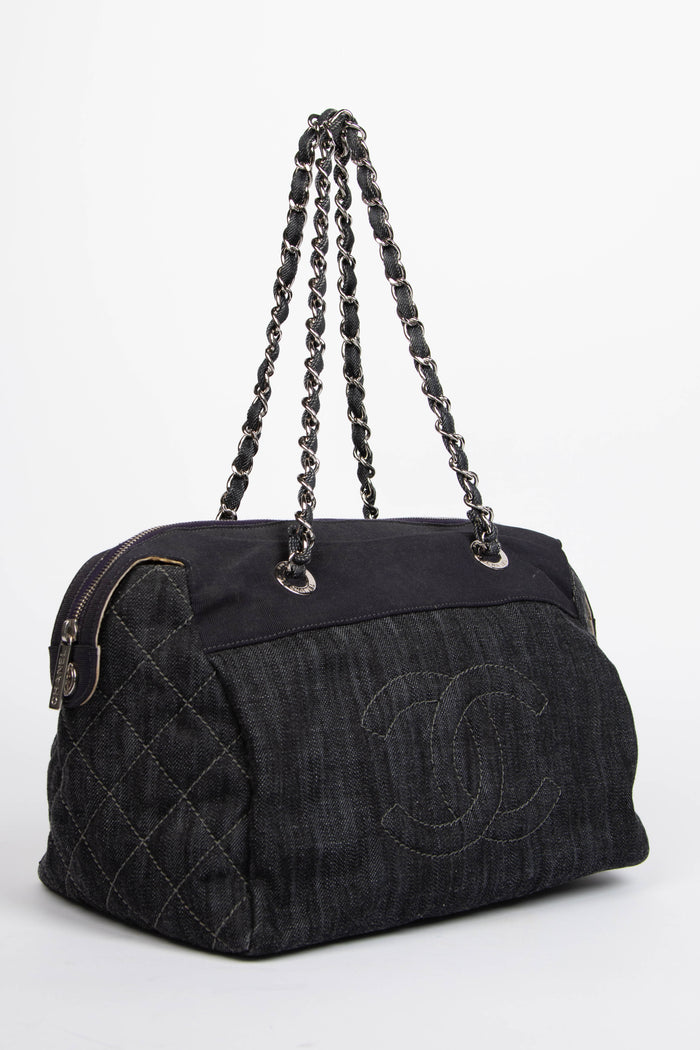 2000s Chanel Denim CC Bowling Bag