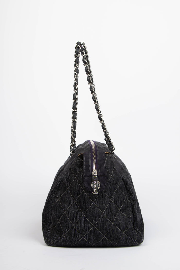 2000s Chanel Denim CC Bowling Bag