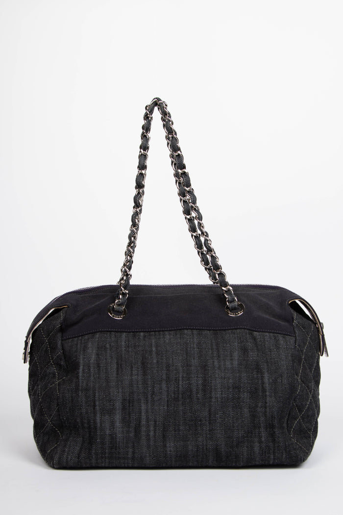2000s Chanel Denim CC Bowling Bag