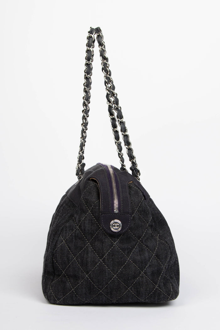 2000s Chanel Denim CC Bowling Bag