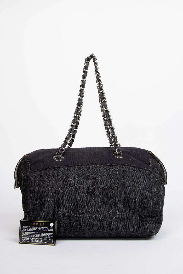 2000s Chanel Denim CC Bowling Bag