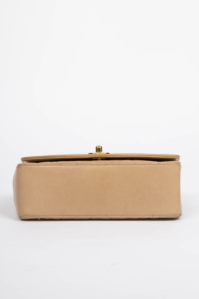 RARE 90s Chanel Beige Lambskin Small Diana Shoulder Bag