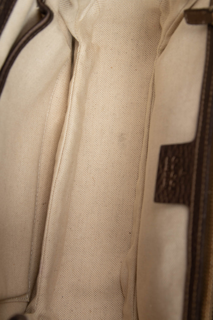 2010s Gucci Metallic Leather & Bamboo Top Handle Bag