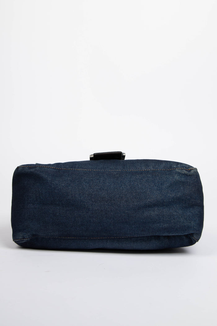 Vintage Fendi Denim Mamma Baguette Shoulder Bag