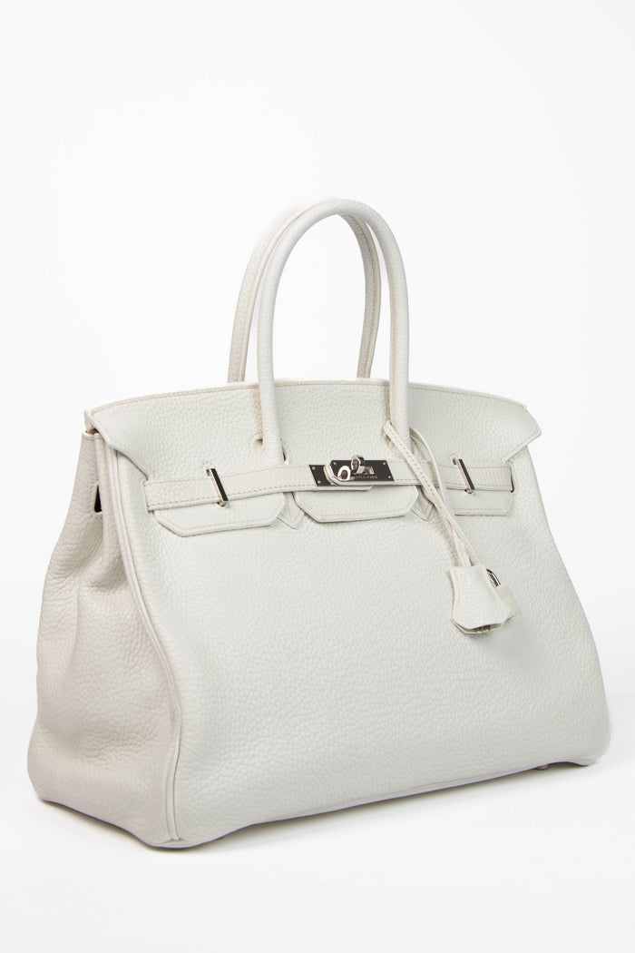 2006 Hermès Birkin 35cm in White Clemence Leather with PHW