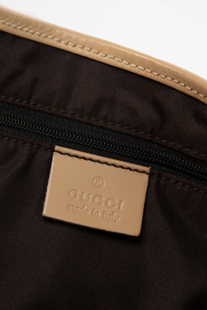 Vintage Gucci Beige Canvas and Leather  Jackie Shoulder Bag