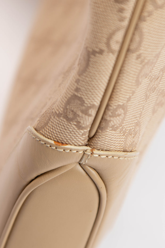 Vintage Gucci Beige Canvas and Leather  Jackie Shoulder Bag