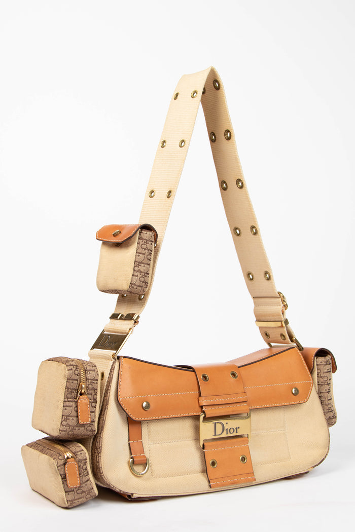 RARE Christian Dior Cream Columbus Shoulder Bag