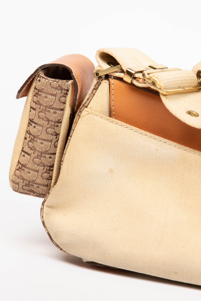 RARE Christian Dior Cream Columbus Shoulder Bag