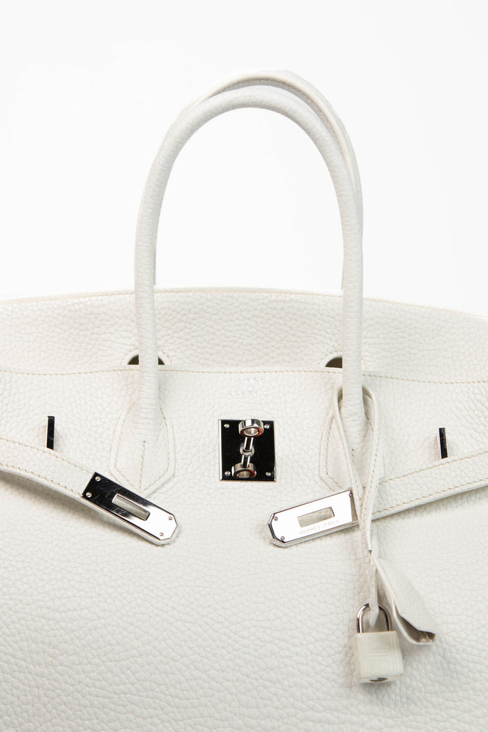 2006 Hermès Birkin 35cm in White Clemence Leather with PHW