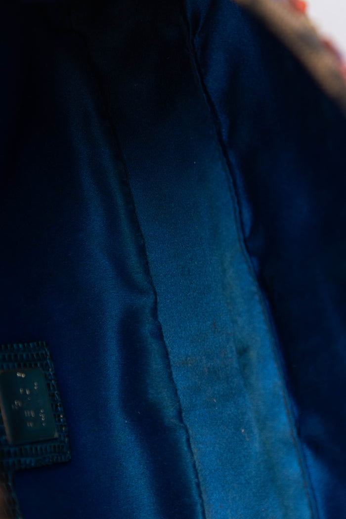 RARE Vintage Fendi Zucca Beaded Baguette Shoulder Bag