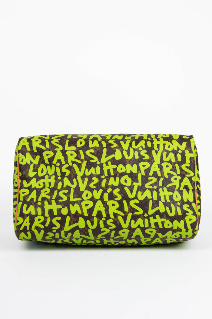 SUPER RARE Louis Vuitton x Stephen Sprouse Neon Green Graffiti Speedy 30cm